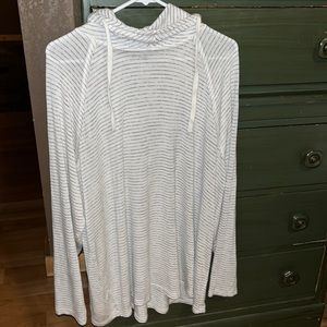 Torrid White & Black Striped Hoodie